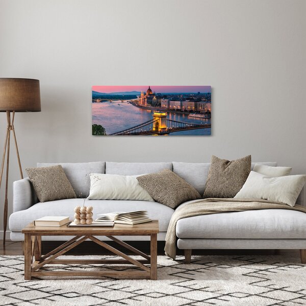 Slika - Panorama mesta, Budimpešta, Madžarska (120x50 cm)