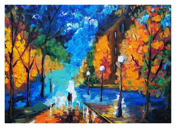 Slika - Zaljubljenca, Pointilizem (70x50 cm)