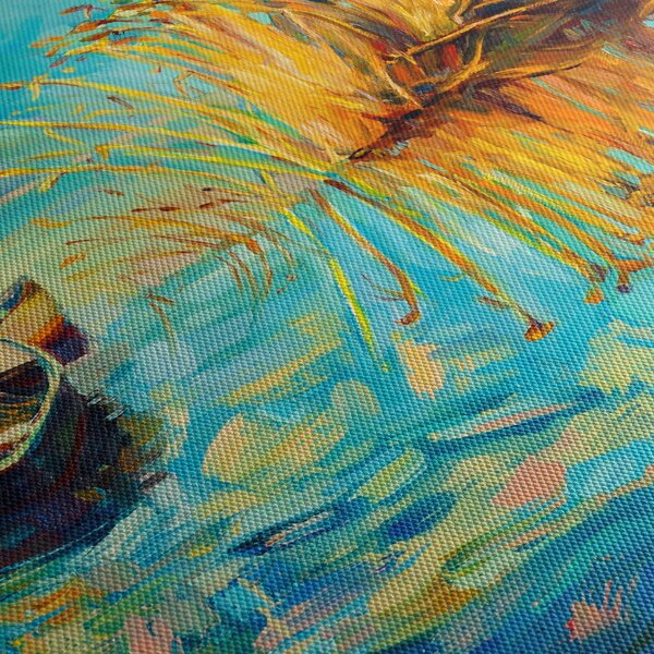 Slika - Jezero s čolni (90x60 cm)