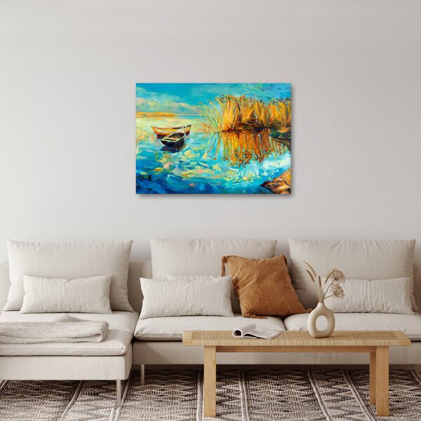 Slika - Jezero s čolni (70x50 cm)