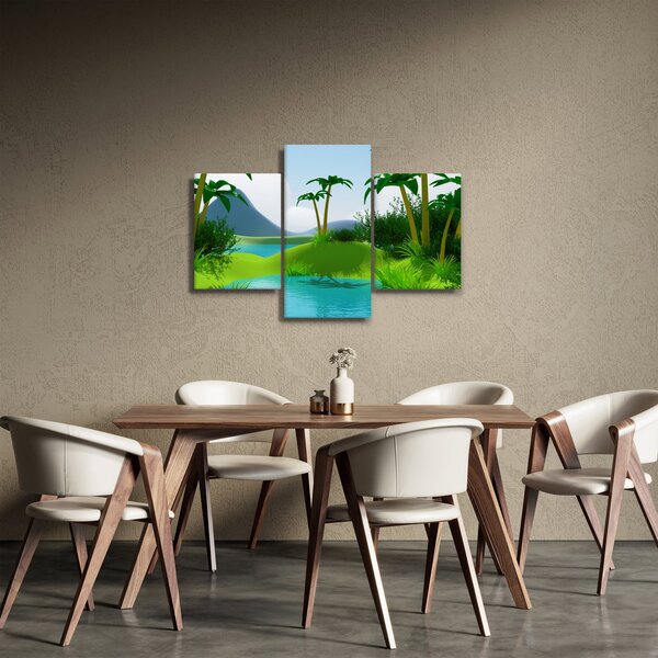 Slika - Jezera v džungli (90x60 cm)
