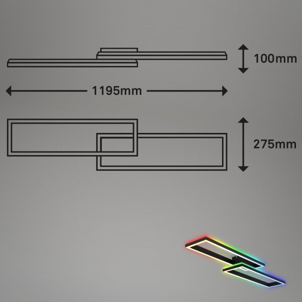 Brilo - LED RGBW Prigušivi nadgradni luster FRAME 2xLED/21W/230V 2700-6500K+ DU