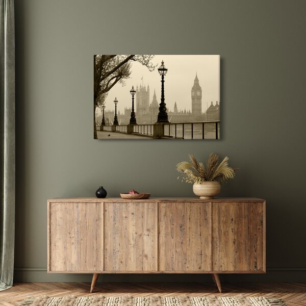Slika - London v megli, Anglija (90x60 cm)