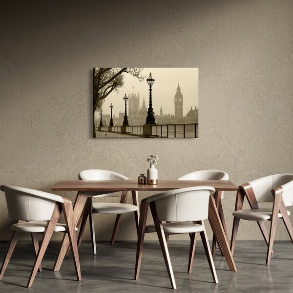 Slika - London v megli, Anglija (90x60 cm)