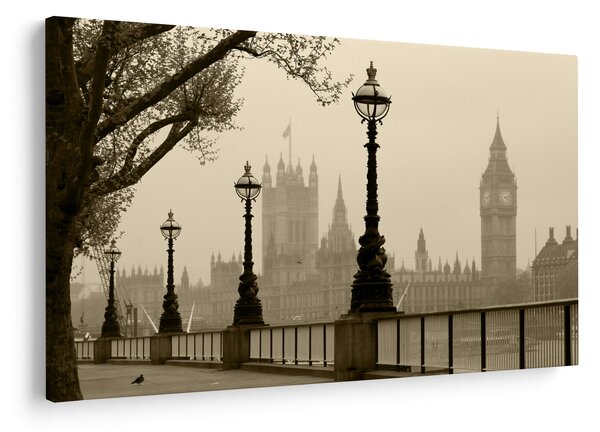 Slika - London v megli, Anglija (90x60 cm)