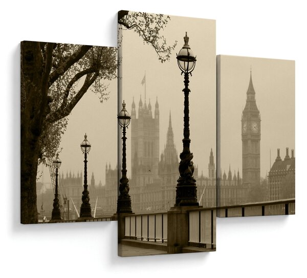 Slika - London v megli, Anglija (90x60 cm)