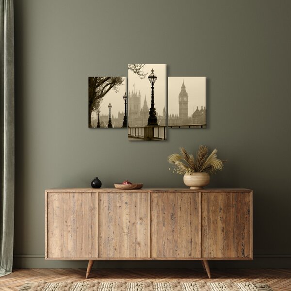 Slika - London v megli, Anglija (90x60 cm)