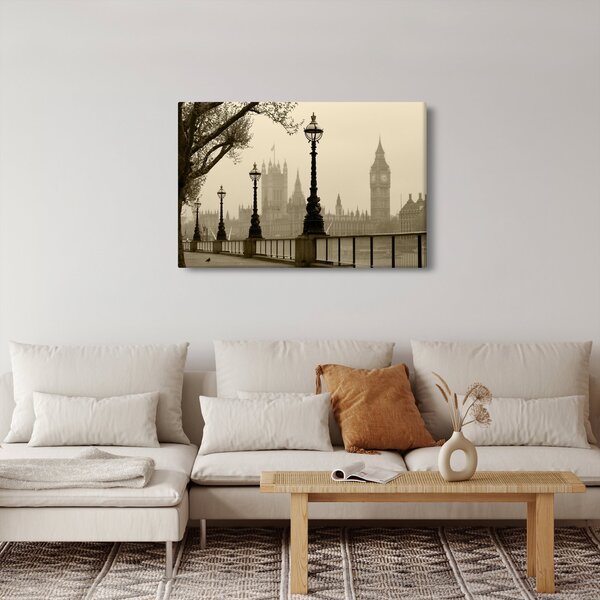 Slika - London v megli, Anglija (90x60 cm)