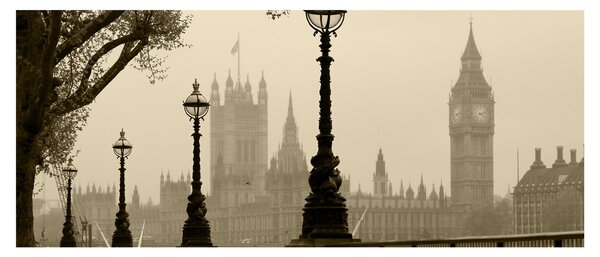 Slika - London v megli, Anglija (120x50 cm)