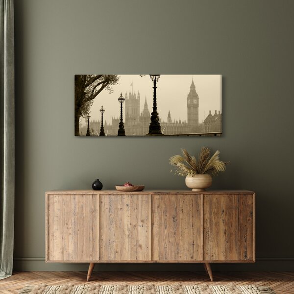 Slika - London v megli, Anglija (120x50 cm)