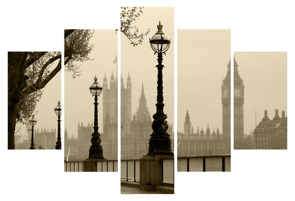 Slika - London v megli, Anglija (150x105 cm)