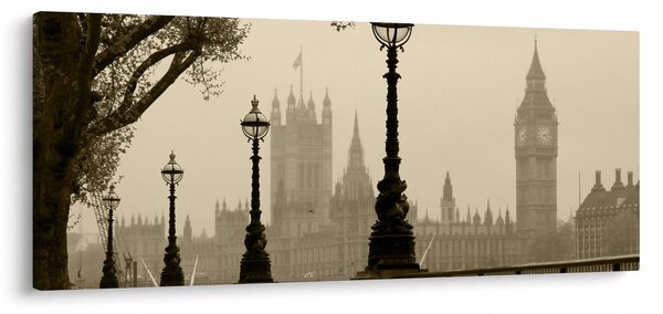 Slika - London v megli, Anglija (120x50 cm)