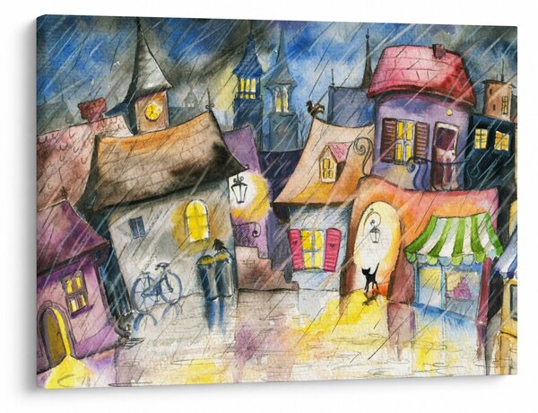 Slika - Deževen večer (70x50 cm)