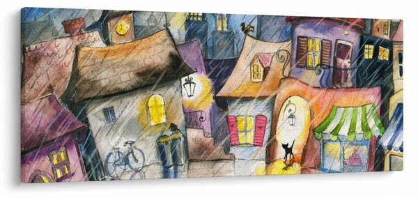Slika - Deževen večer (120x50 cm)