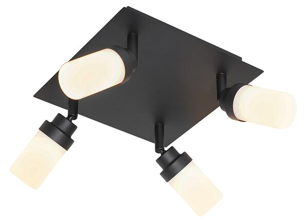 Moderno kupaonsko reflektorsko svjetlo crno 4-svjetla IP44 - Japie