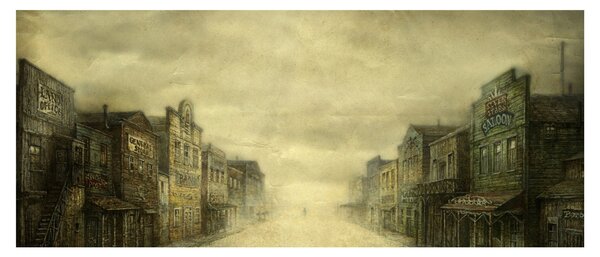 Podoba zahodnega mesta (120x50 cm)