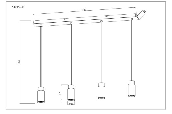 Globo 54045-4H - Luster na sajli MATTI 4xE27/40W/230V