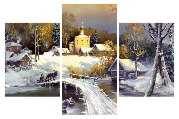 Slika - Zimsko mesto (90x60 cm)