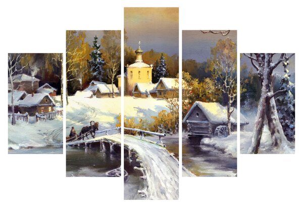 Slika - Zimsko mesto (150x105 cm)