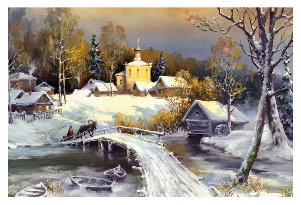 Slika - Zimsko mesto (90x60 cm)