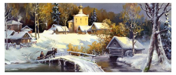 Slika - Zimsko mesto (120x50 cm)