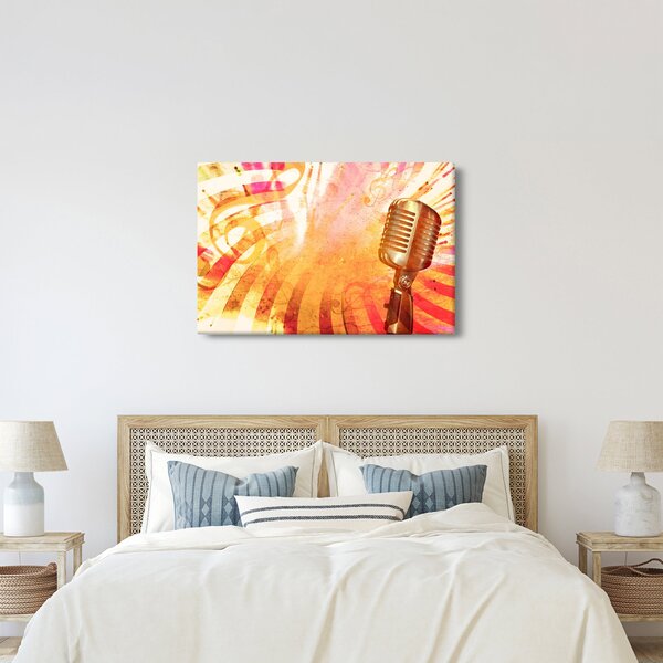 Slika - Retro mikrofon (90x60 cm)