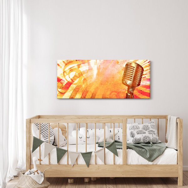 Slika - Retro mikrofon (120x50 cm)