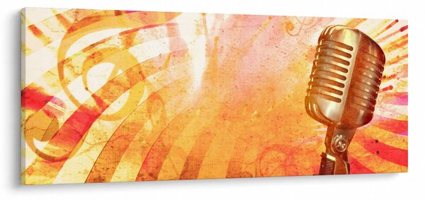 Slika - Retro mikrofon (120x50 cm)