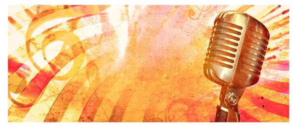 Slika - Retro mikrofon (120x50 cm)