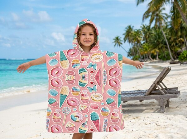 Dječje pončo SWEETIE ružičasto 60x120 cm