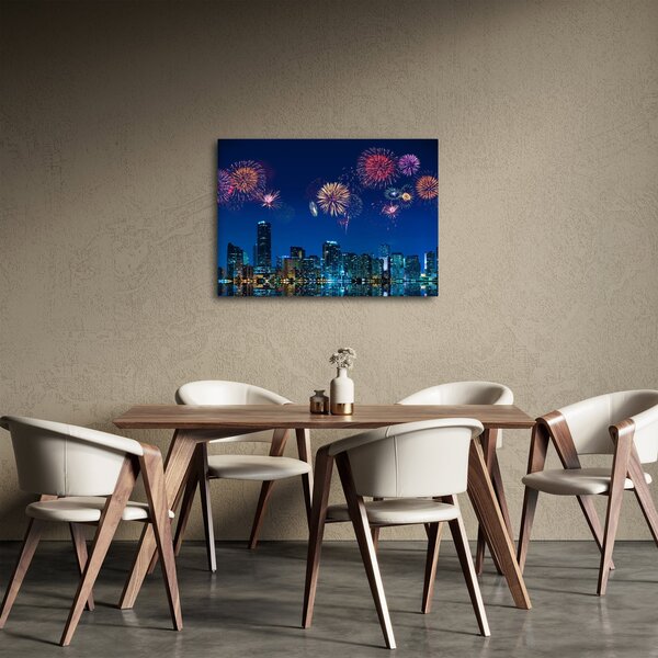Slika - Ognjemet v Miamiju (70x50 cm)