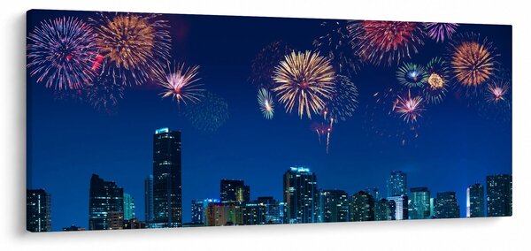 Slika - Ognjemet v Miamiju (120x50 cm)