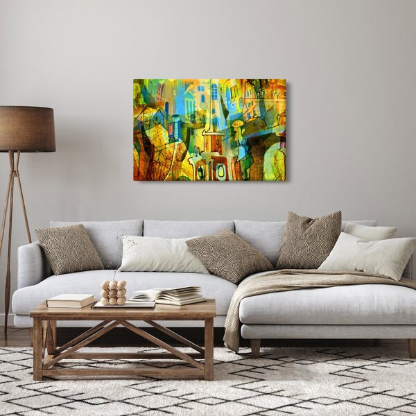 Slika - Arhitektura, kubistična abstrakcija (90x60 cm)