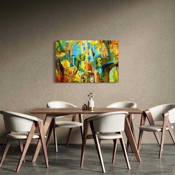 Slika - Arhitektura, kubistična abstrakcija (90x60 cm)