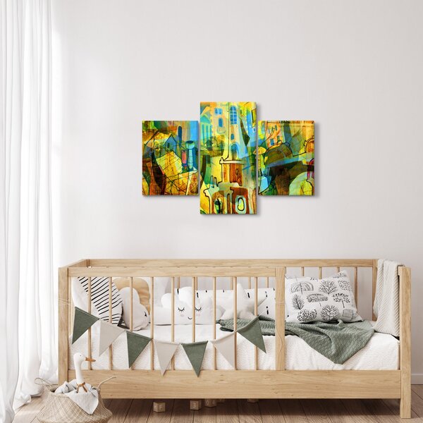 Slika - Arhitektura, kubistična abstrakcija (90x60 cm)