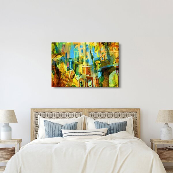 Slika - Arhitektura, kubistična abstrakcija (90x60 cm)