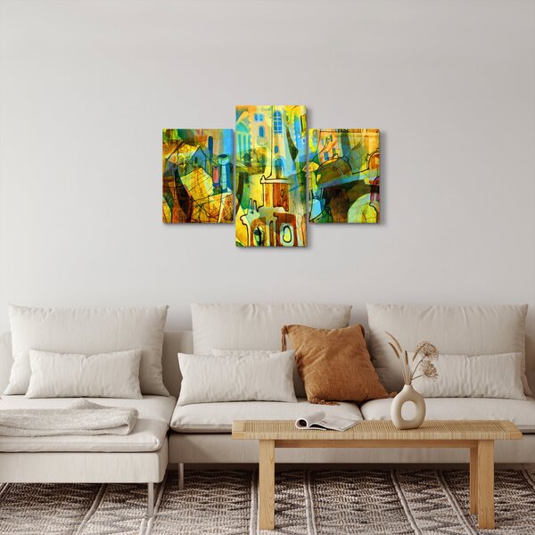 Slika - Arhitektura, kubistična abstrakcija (90x60 cm)
