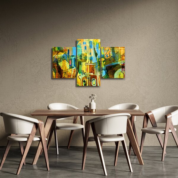 Slika - Arhitektura, kubistična abstrakcija (90x60 cm)