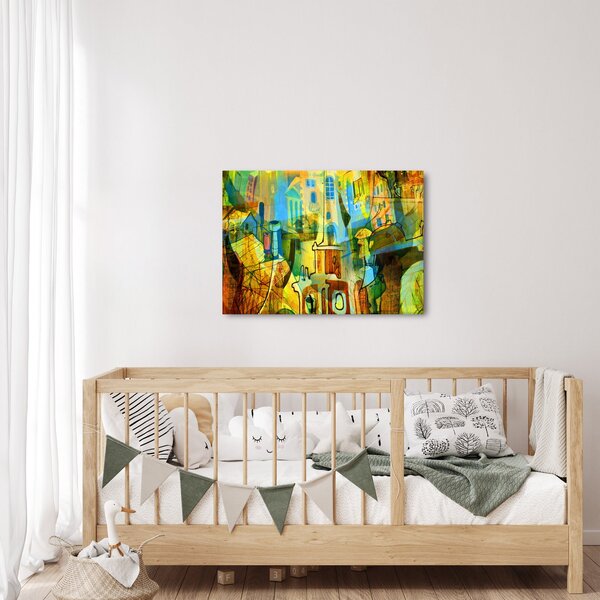 Slika - Arhitektura, kubistična abstrakcija (70x50 cm)