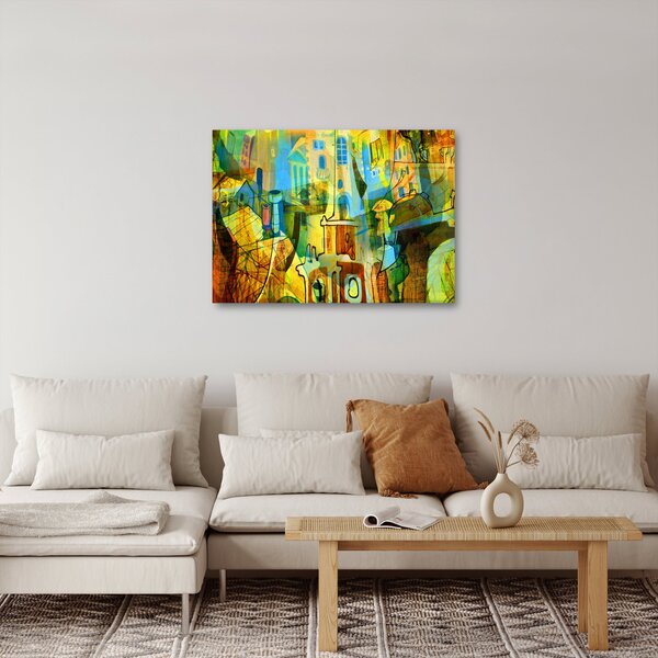 Slika - Arhitektura, kubistična abstrakcija (70x50 cm)