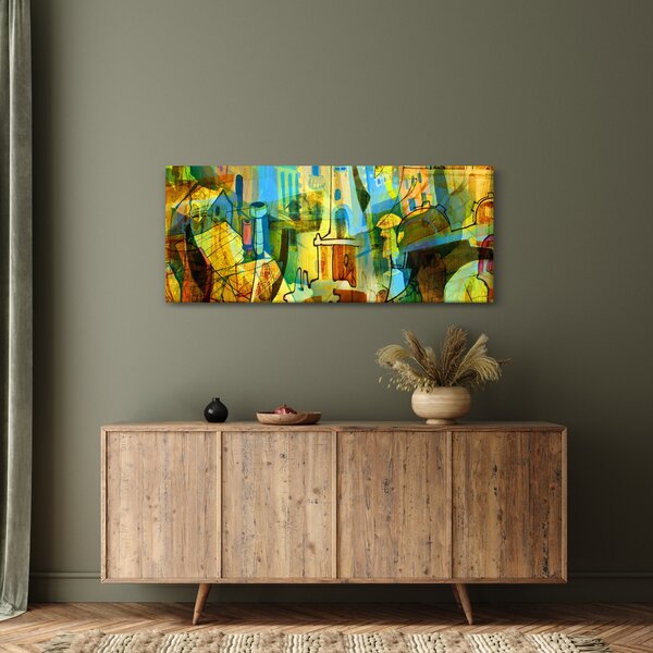 Slika - Arhitektura, kubistična abstrakcija (120x50 cm)
