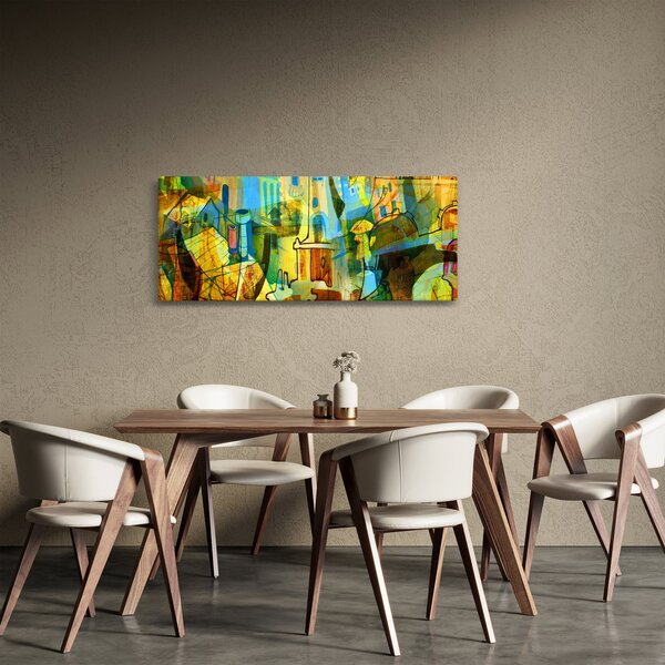 Slika - Arhitektura, kubistična abstrakcija (120x50 cm)