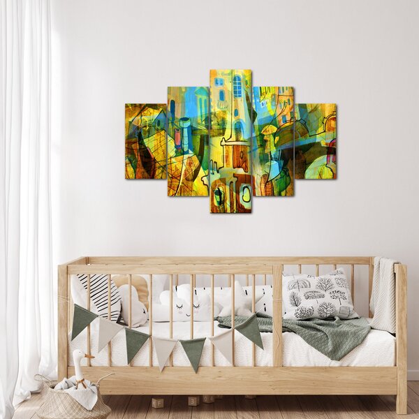 Slika - Arhitektura, kubistična abstrakcija (150x105 cm)