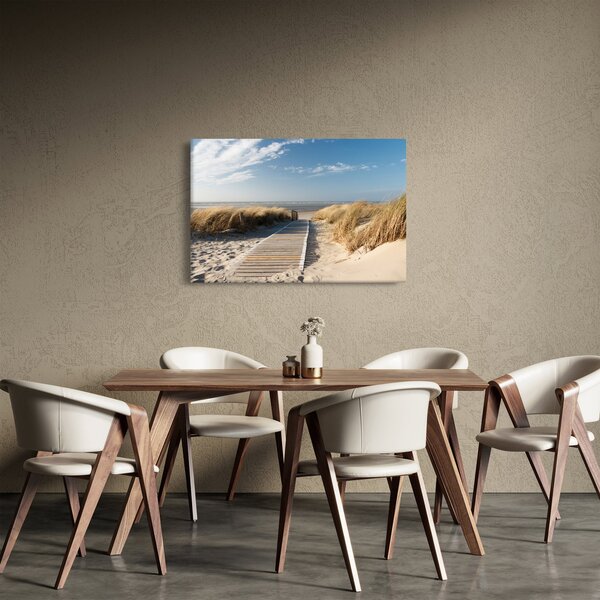Slika - Peščena plaža na otoku Langeoog, Nemčija (90x60 cm)