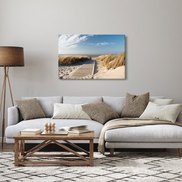 Slika - Peščena plaža na otoku Langeoog, Nemčija (90x60 cm)