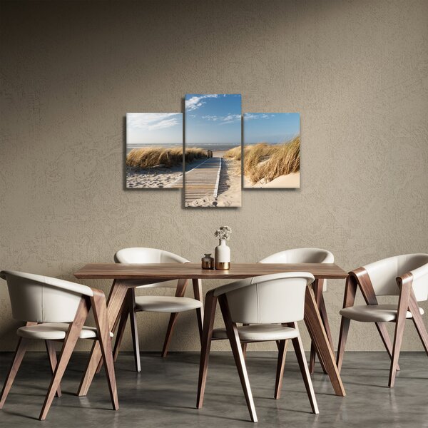 Slika - Peščena plaža na otoku Langeoog, Nemčija (90x60 cm)