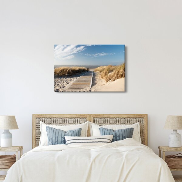 Slika - Peščena plaža na otoku Langeoog, Nemčija (90x60 cm)