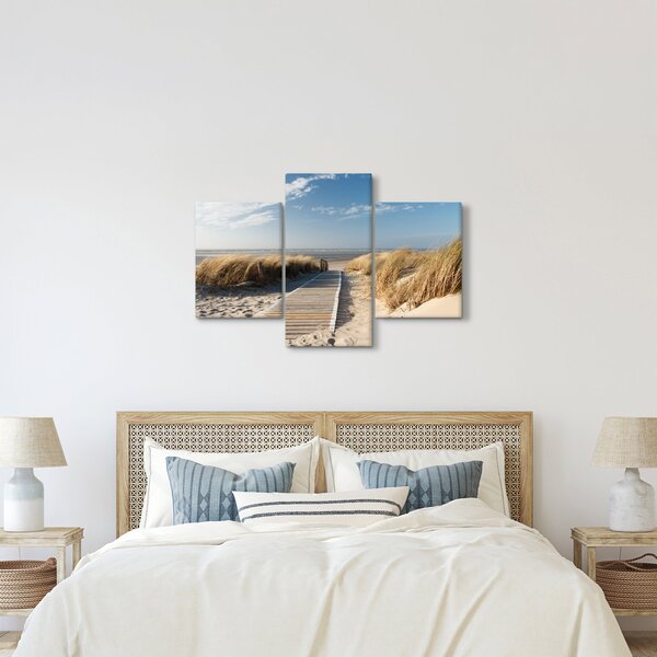 Slika - Peščena plaža na otoku Langeoog, Nemčija (90x60 cm)