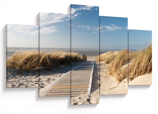 Slika - Peščena plaža na otoku Langeoog, Nemčija (150x105 cm)