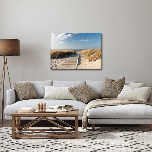 Slika - Peščena plaža na otoku Langeoog, Nemčija (70x50 cm)